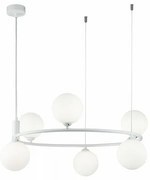 Lustra design modern cu 6 surse de lumina Ring alba MYMOD013PL-06W