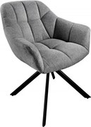 Set 2 scaune pivotante Papillon, tesatura structurala gri inchis