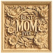 Placheta lemn 3D BEST MOM 15x15 cm