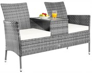 Deuba Banca ratan de gradina 143x55x88cm - gri