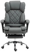 Scaun directorial, suport picioare, funcție recliner, SIB 818-2, Piele ecologica, Gri