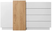 Comodă Three 2D4S (Stejar craft auriu + Alb). 1071393