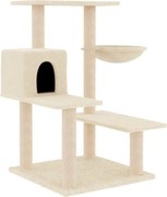 vidaXL Ansamblu de pisici cu stâlpi din funie de sisal, crem, 82,5 cm