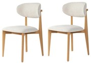 Set de scaune de sufragerie Lionte White and LightOak, 2 buc.