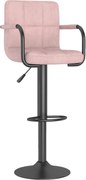 vidaXL Scaun de bar, roz, catifea