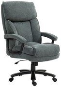 HOMCOM Scaun de Birou cu Spătar Înalt și Înălțime Reglabilă, 68,5x79x117-125 cm, Gri | Aosom Romania