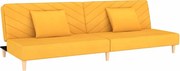 vidaXL Canapea extensibilă cu 2 locuri, 2 perne, galben, textil