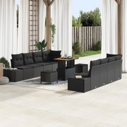 vidaXL Set de canapele pentru grădină 11 pcs Negru 90 x 55 x 71 cm