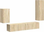 vidaXL Set comodă TV Pe perete 4 pcs Stejar Sonoma Lemn compozit