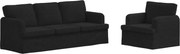 vidaXL Set de canapea 2 pcs Negru 144 x 80 x 85 cm țesătură