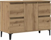 vidaXL Dulap de chiuvetă stejar artizanal, 80x33x60 cm, lemn prelucrat