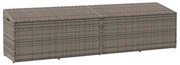 vidaXL Cutie de depozitare de grădină gri 220x50x58 cm Poly Ratan