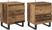vidaXL Dulap de noapte 2 pcs Lemn vechi 40 x 35 x 50 cm Lemn compozit