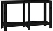 vidaXL Banc de lucru, negru, 140x50x80 cm, lemn masiv pin