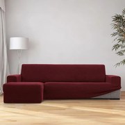 Nueva Textura Huse super elastice HARMONIA bordo canapea cu otoman stânga (l. 210 - 320 cm)