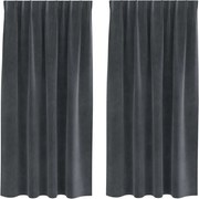 vidaXL Perdele opace 2 pcs Gri deschis 140 x 175 cm Catifea