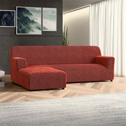 Huse bielastice COSTINA culoarea cupru canapea cu otoman stânga (l. 170 - 300 cm)