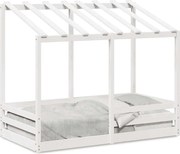 vidaXL Acoperiș pat de copii, alb, 70x140 cm, lemn masiv de pin