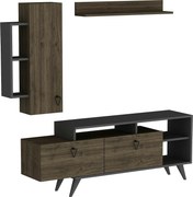 Mobilier living 505CRL1923, nuc inchis/gri antracit, PAL melaminat, 3