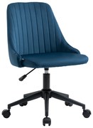 Vinsetto Scaun Birou Ergonomic, Pivotant 360°, Înălțime Ajustabilă, Catifea Albastră, 50x58x77-85cm | Aosom Romania