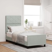 vidaXL Cadru de pat cu headboard Gri deschis 80 x 200 cm Catifea