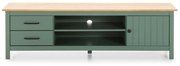 Masă TV verde/în culoare naturală din lemn masiv de pin 158x47 cm Miranda – Marckeric