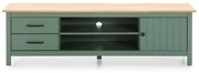 Masă TV verde/în culoare naturală din lemn masiv de pin 158x47 cm Miranda – Marckeric