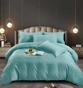 Lenjerie pat dublu 100% Damasc PREMIUM, 6 Piese - Verde Menta