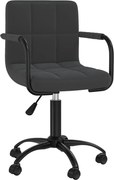 vidaXL Scaun de birou pivotant, negru, catifea
