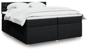 vidaXL Pat box spring cu saltea, negru, 200x200 cm, textil