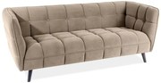 Canapea Castello 3 velvet bej inchis/wenge Blu40