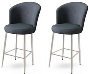 Set de scaune de bar Alte Anthracite, 2 bucăți, 2 buc.