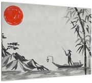 Tablou pe sticlă - Munții Fuji (70x50 cm)