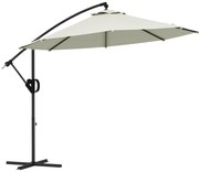 Umbrelă de soare 3 (m) în consolă cu bază transversală Outsunny | Aosom Romania