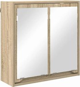 vidaXL Dulap cu oglindă pentru baie Stejar Sonoma 60 x 20 x 60 cm