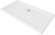 Mexen Flat brodzik dreptunghiular slim 120 x 70 cm, alb, sifon cromat - 40107012