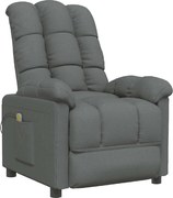 vidaXL Fotoliu de masaj, gri închis, material textil