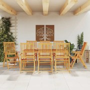 vidaXL Set mobilier de grădină, 9 piese, lemn masiv de acacia