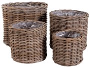 Ghivece decorative 4 buc. din răchită ø 40 cm Bogor – House Nordic