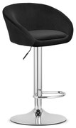 Scaun Bar Elitte Catifea Negru, Baza Cromata