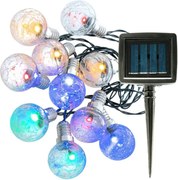 Lanț de lumini solare 10 LED-uri, 345 cm, alb cald/culoare