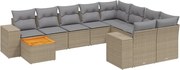 vidaXL Set canapele de grădină cu perne, 11 piese, bej, poliratan