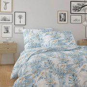 Lenjerie de pat din bumbac Kvalitex Nordic Yves albastru, 200 x 200 cm, 2 buc. 70 x 90 cm