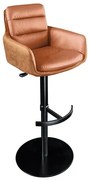Scaun de bar pivotant Big George, microfibra/ piele coniac