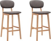 vidaXL Scaune de bar, 2 buc., gri deschis, material textil