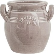 Ghiveci din ceramică glazurată manual 1L bej înalt, „Brobacka"