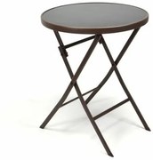 Masă bistro de grădină cu blat de sticlă,pliabil - maro