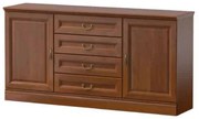 Corp Bibliotecă Bennett 19, Comodă, 2 Uși, 4 Sertare, L 166,4cm