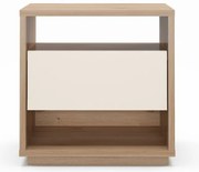 Noptieră crem/în culoare naturală cu aspect de lemn de stejar Dennis – Marckeric