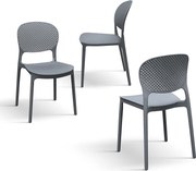 Set 4 scaune PERLA -POLIPROPILENA-HORECA - GRI